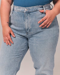 Women's Curve Love Ultra High Rise 90s Straight Jean | Women's Bottoms | Abercrombie.com | Abercrombie & Fitch (US)