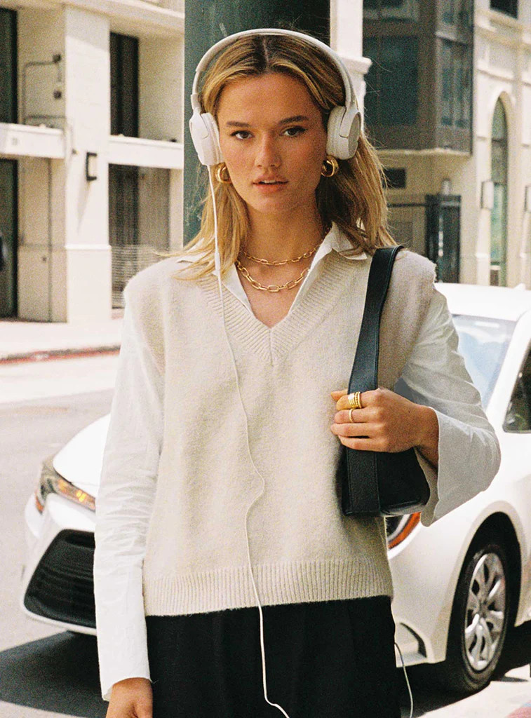 Lexie Sweater Vest Cream | Princess Polly US