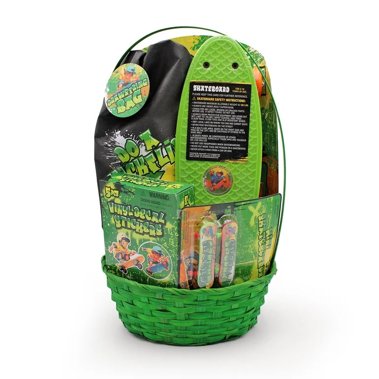 Boys Skateboard Prefilled Easter Basket, by Megatoys | Walmart (US)