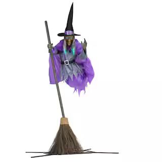 Home Accents Holiday 12 ft Animated Hovering Witch Halloween Animatronic 22SV23269 - The Home Dep... | The Home Depot