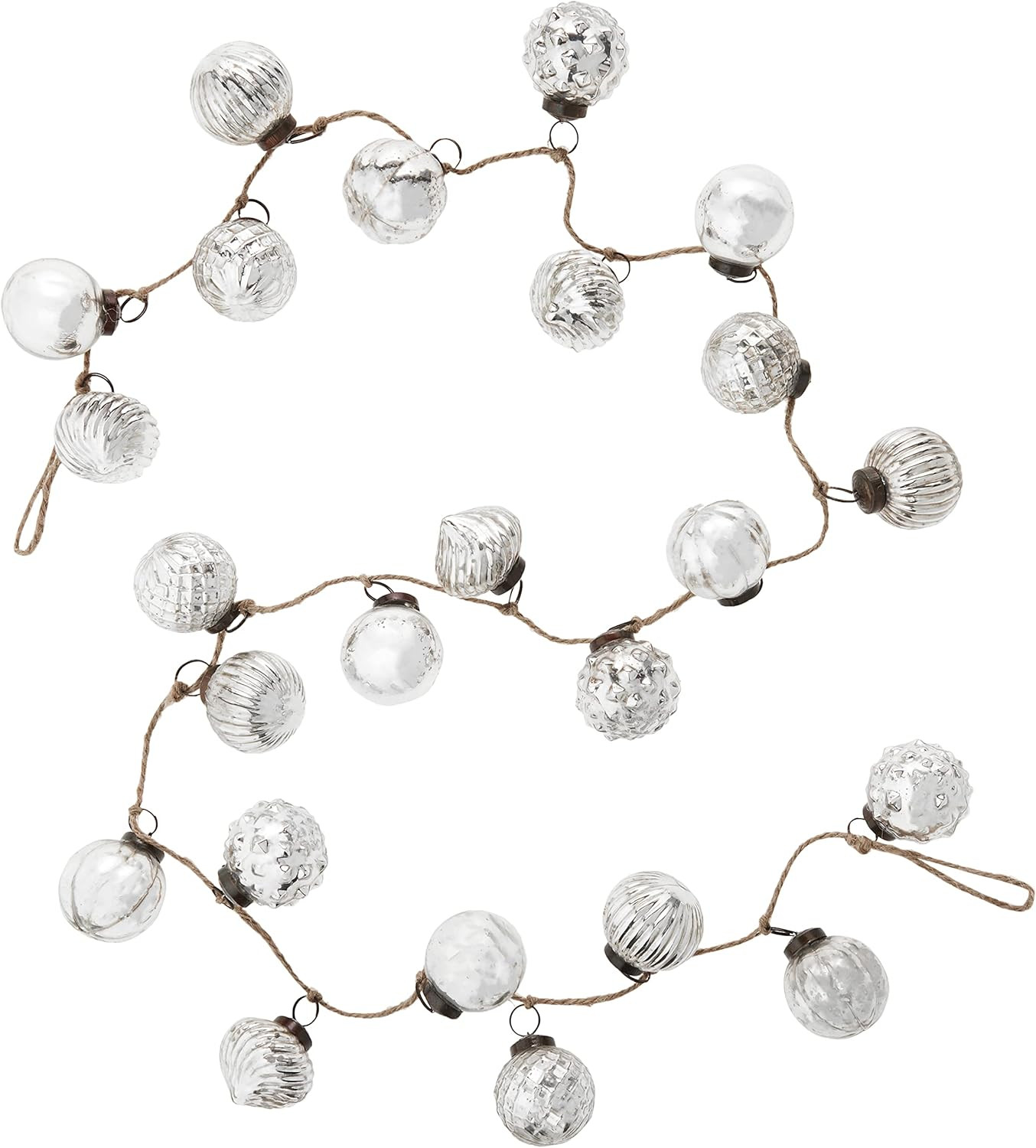 Creative Co-Op Embossed Mercury Glass Ornamental Garland, 72 Inch, Antique Silver | Amazon (US)