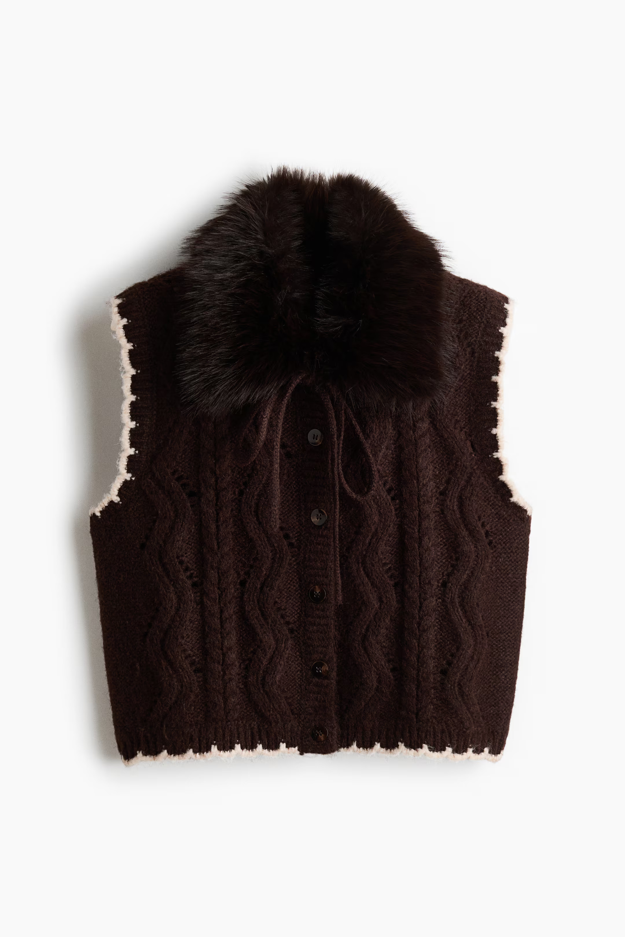 Cable-knit collared waistcoat | H&M (UK, MY, IN, SG, PH, TW, HK)