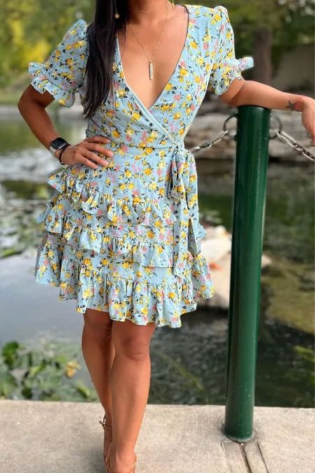 This floral dress is perfect for spring date night outfits and for summer date night outfits!

#LTKunder100 #LTKU