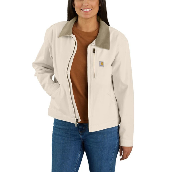 Women's Carhartt Detroit Canvas Canvas Jacket Large Natural | Scheels