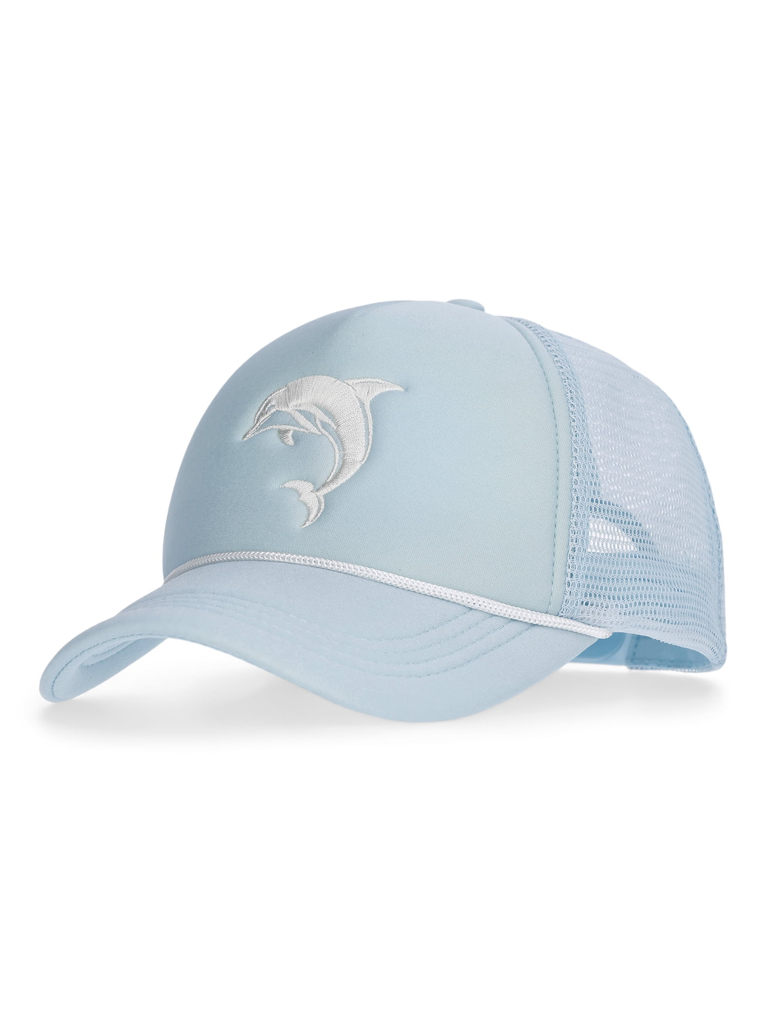 No Boundaries Embroidered Graphic Trucker Hat, Women's, Blue | Walmart (US)