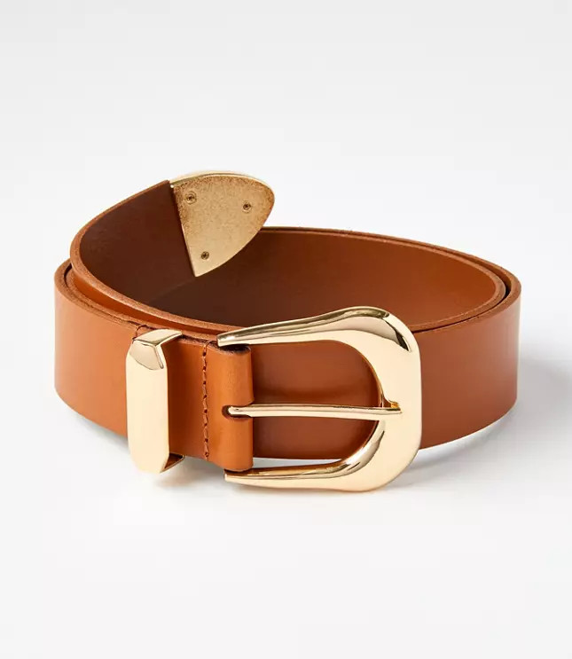 Wide Leather Western Belt | LOFT