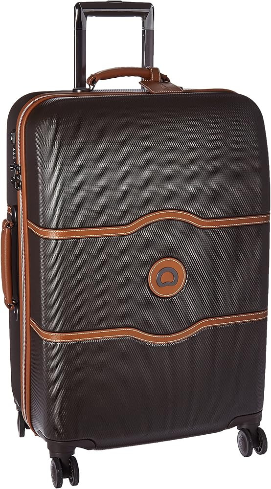 DELSEY PARIS Chatelet Hard+ Hardside Luggage with Spinner Wheels, Chocolate Brown, Checked-Medium... | Amazon (US)