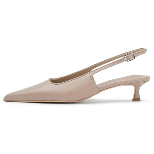 KysBloes Pointed Toe Slingback Kitten Heels for Women Low Heel Pointed Toe Pumps Formal Dress Sho... | Amazon (US)