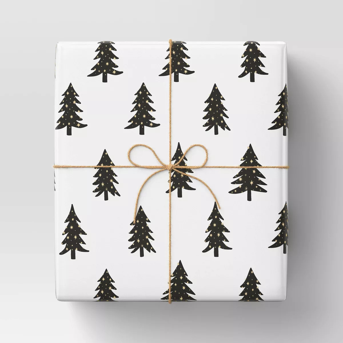 20 sq ft Trees with Gold Metallic Snow Christmas Gift Wrap White - Wondershop™ | Target