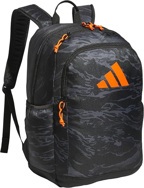 adidas Kids Affiliate Backpack – School Bag for Girls and Boys, 27L, Essential Camo Black/Orang... | Amazon (US)