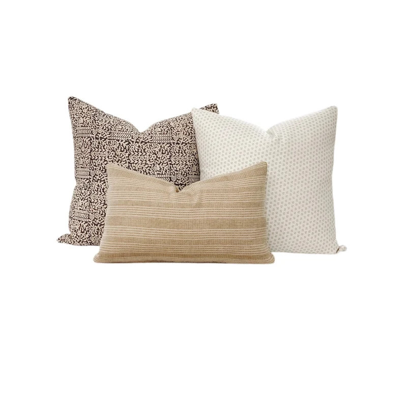 Set of Three + Decorative Throw Pillow Covers + Pillow Covers For Couch + Neutral Living Room Dec... | Etsy (US)