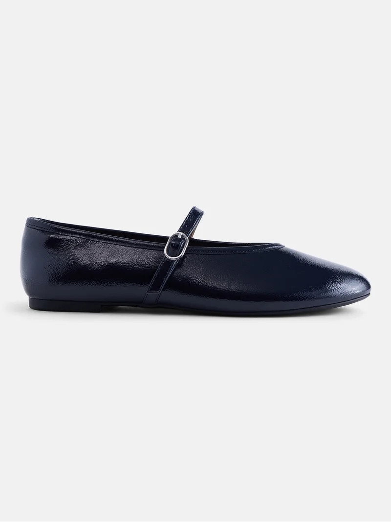 No Boundaries Women's Crinkle Mary Jane Flats | Walmart (US)