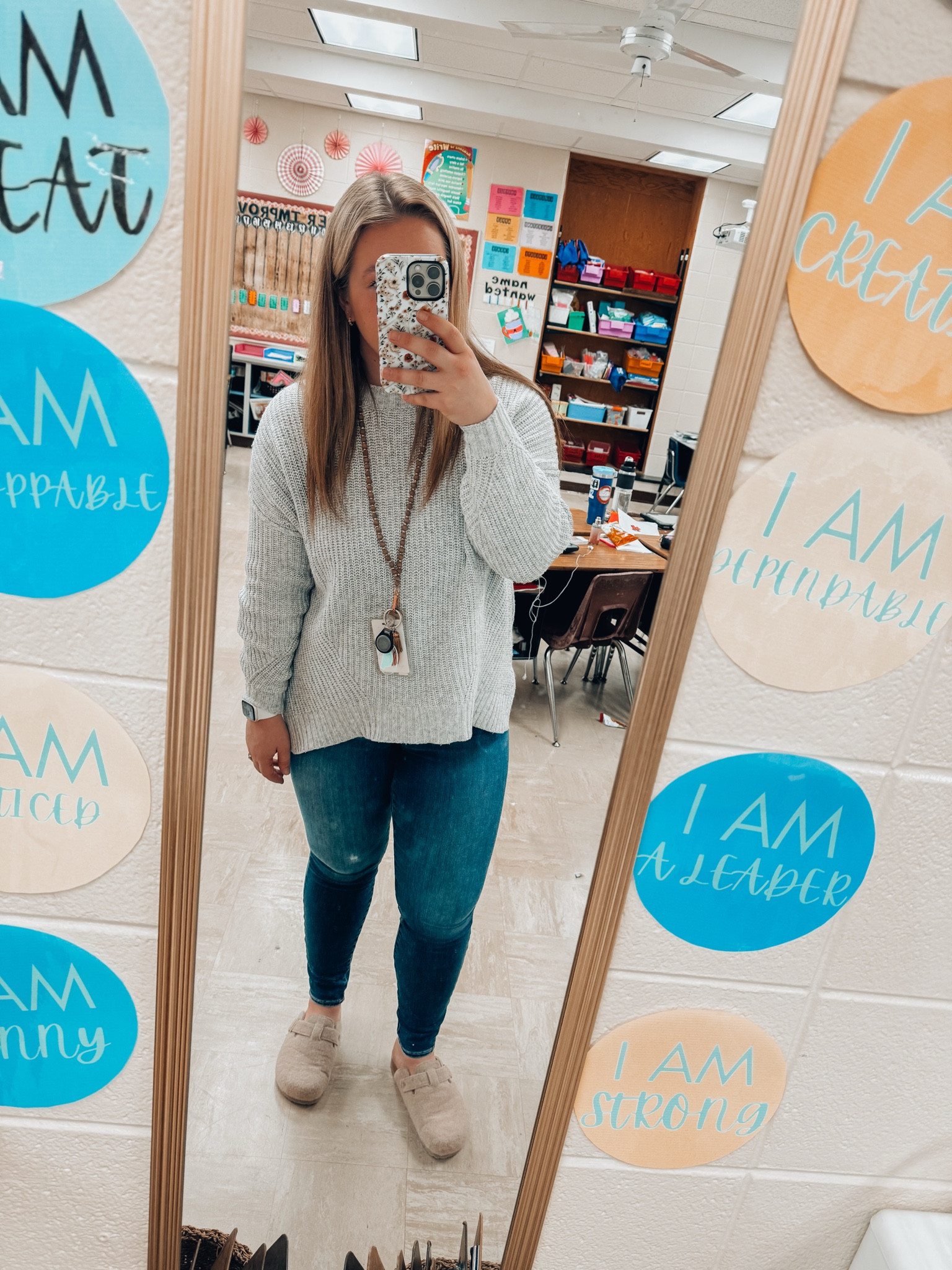 Cute cozy casual look with jeans - Aerie sweater - slip on buckle clogs - winter ootd 

#LTKStyleTip #LTKMidsize #LTKFindsUnder50