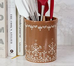 Gingerbread Stoneware Utensil Holder | Pottery Barn (US)