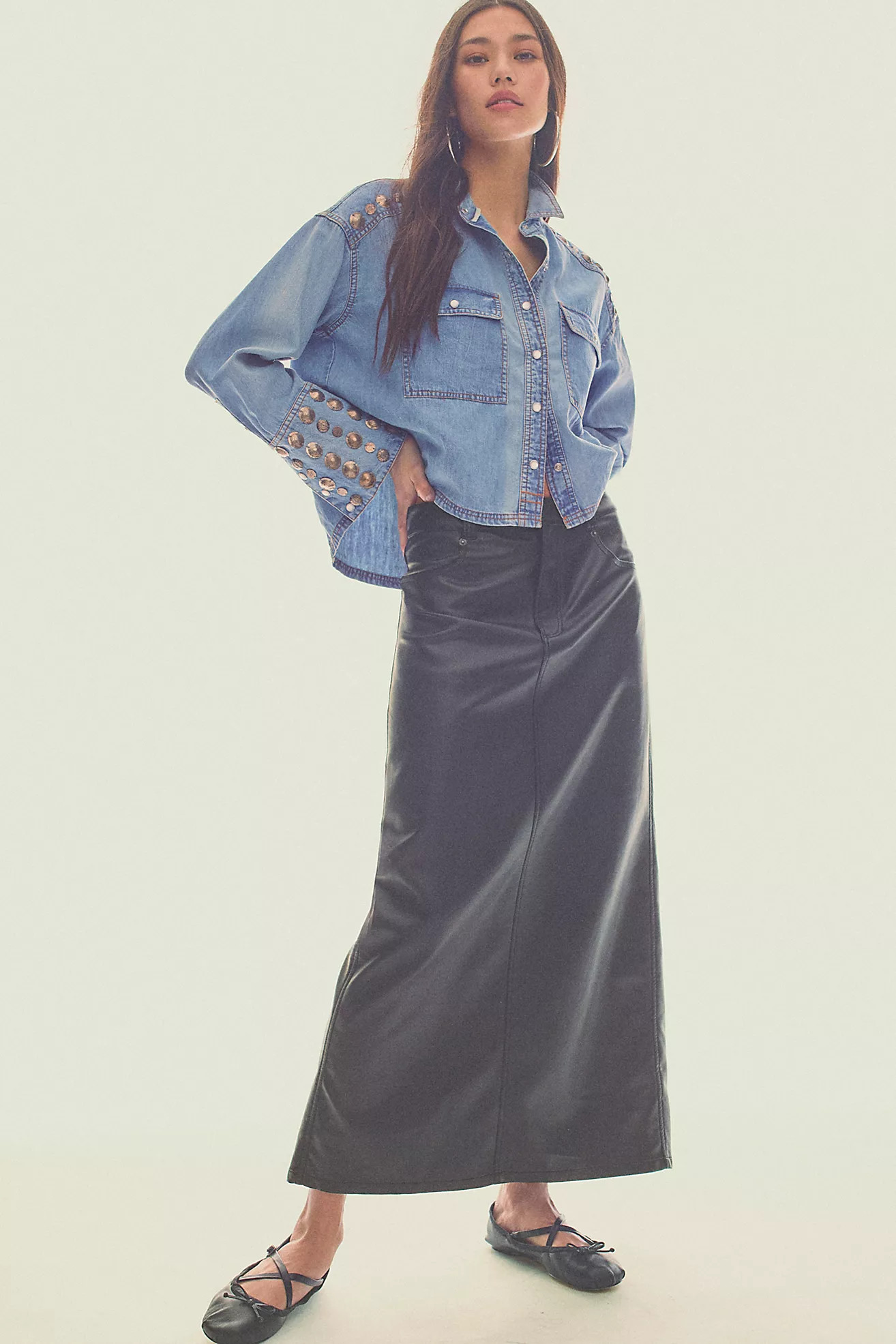 City Slicker Vegan Maxi Skirt | Free People (Global - UK&FR Excluded)