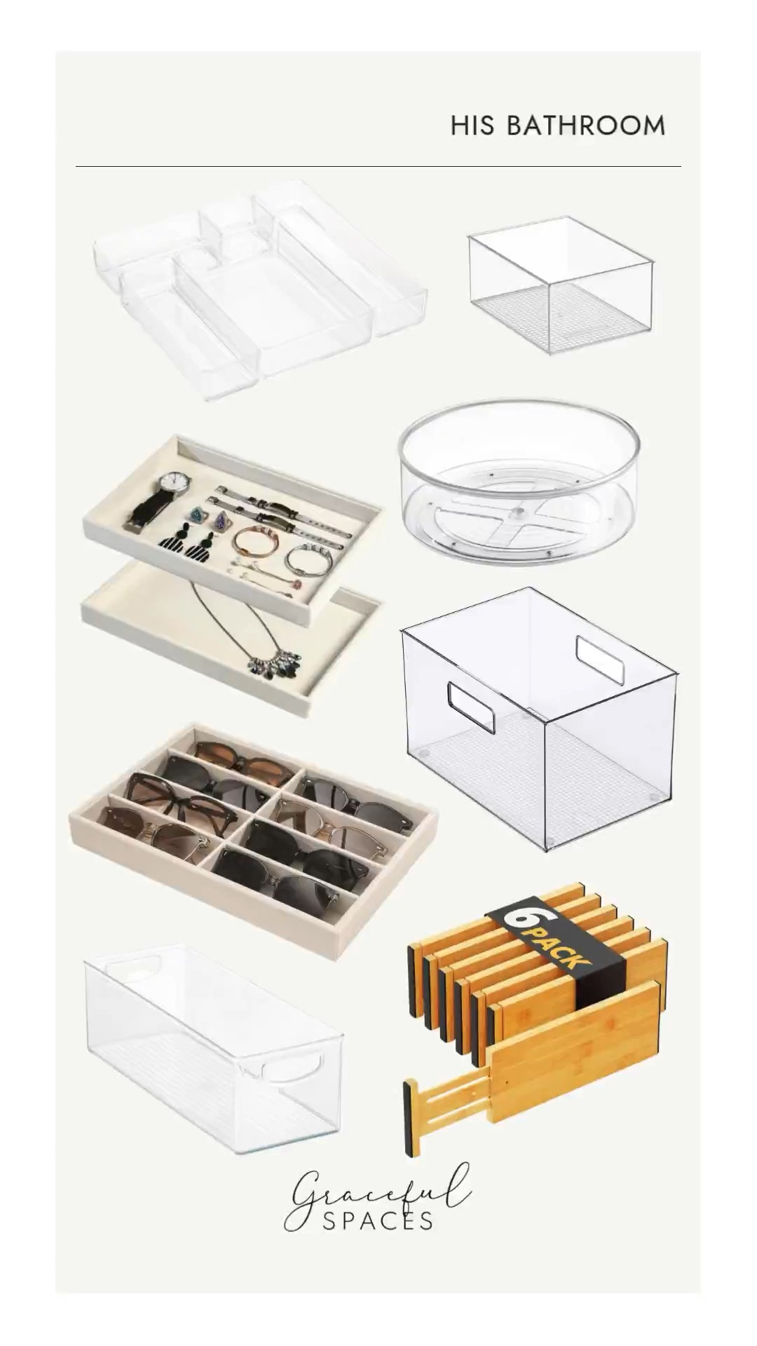 More neutrals elevate his primary bathroom in this Mississippi home. The Container Store, Amazon, and Target combine to provide order and ease in this space. 

 #LTKHome #LTKFindsUnder50 #LTKMens