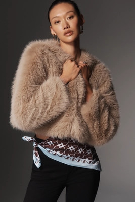BLANKNYC Gala Affair Faux-Fur Crop Jacket | Anthropologie (US)