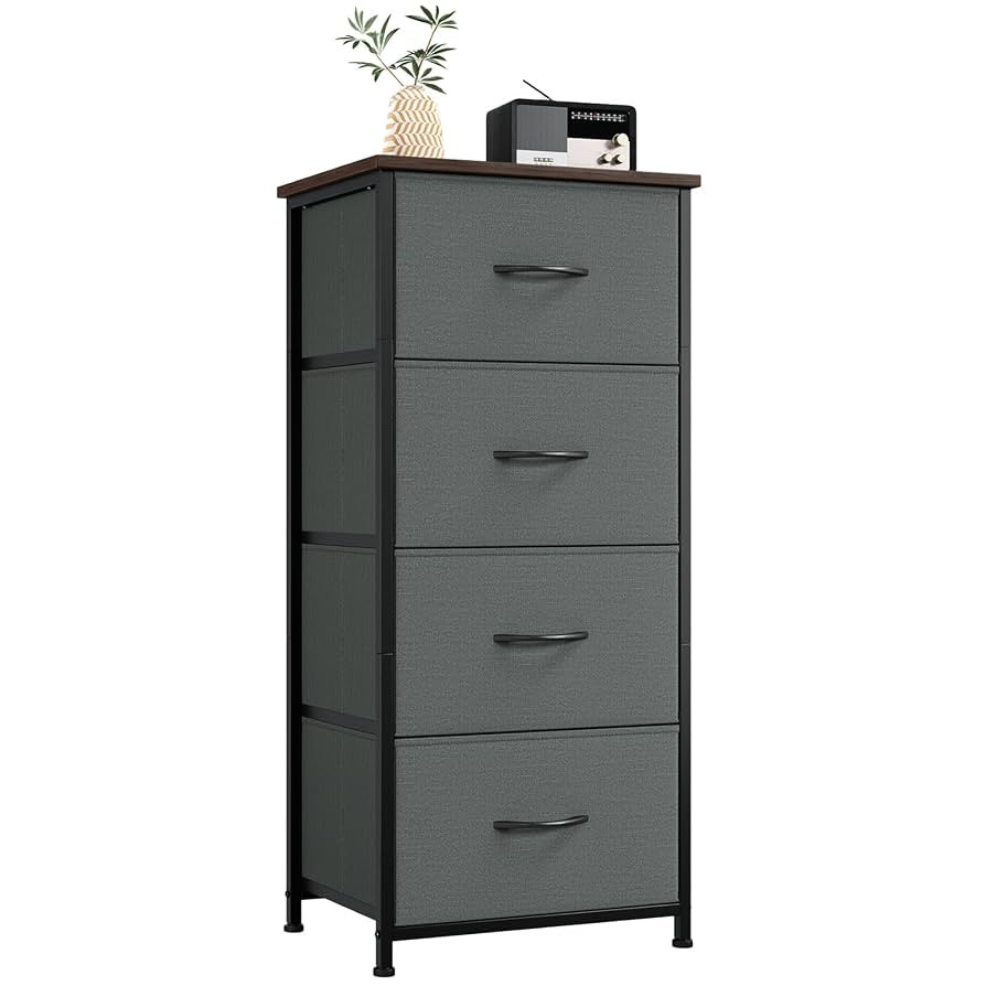 Somdot Tall Dresser for Bedroom, 4 Drawer Storage Organizer Chest of Drawers with Removable Fabri... | Amazon (US)