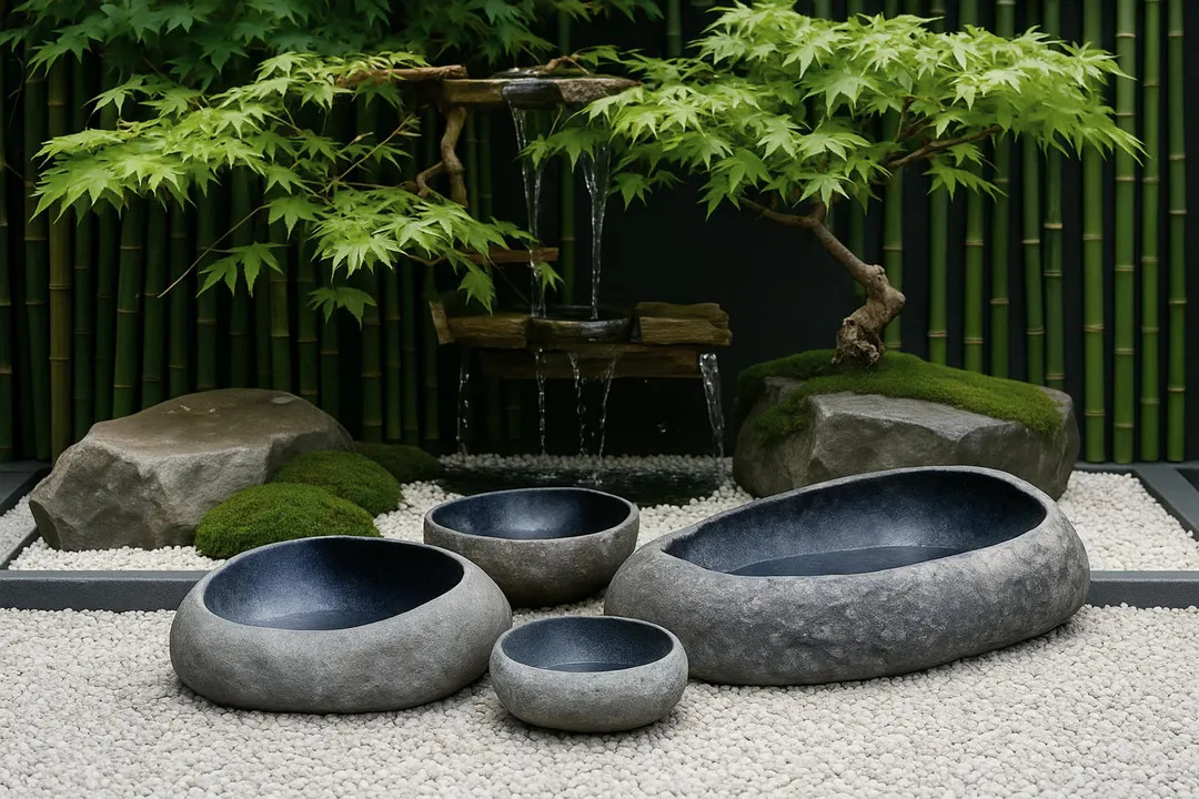 Hand Carved River Stone Bird Bath & Garden Bowl – 8 Sizes Available | Etsy (US)