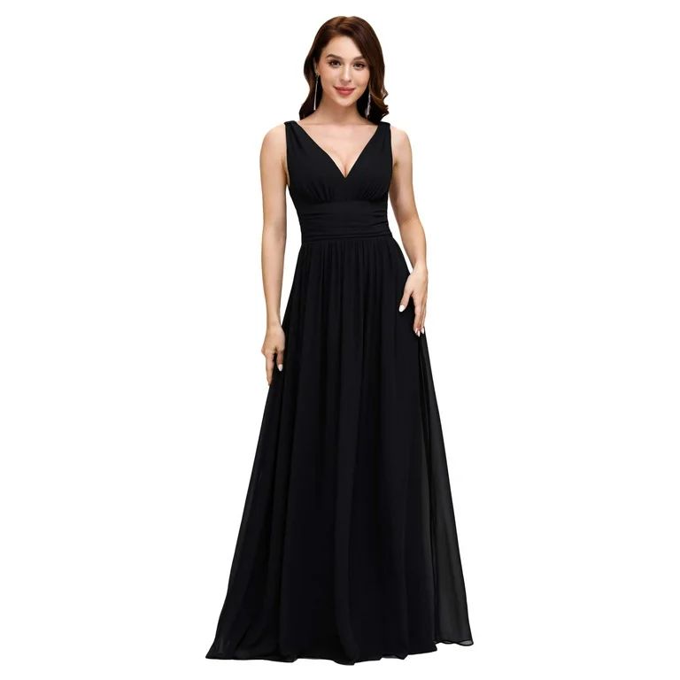 Ever-Pretty Womens Long Maxi V-Neck Plus Size Gala Party Wedding Bridesmaid Dresses for Women 090... | Walmart (US)