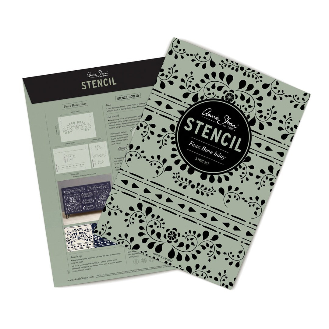 Faux Bone Inlay Large Stencil Annie Sloan Chalk Paint - Etsy | Etsy (US)