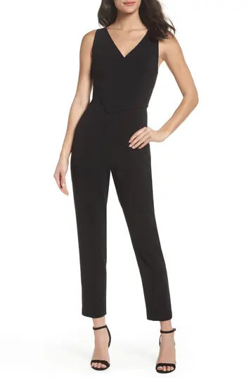 Women's Ali & Jay Asymmetrical Pleat Jumpsuit, Size X-Small - Black | Nordstrom