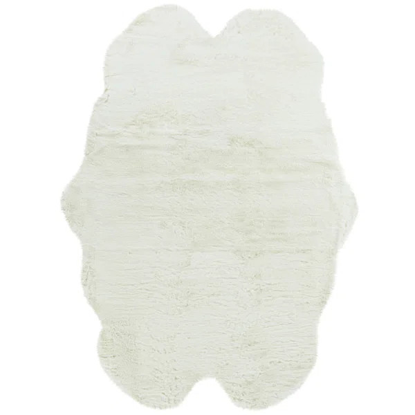 Burley Faux Sheepskin White Area Rug | Wayfair North America
