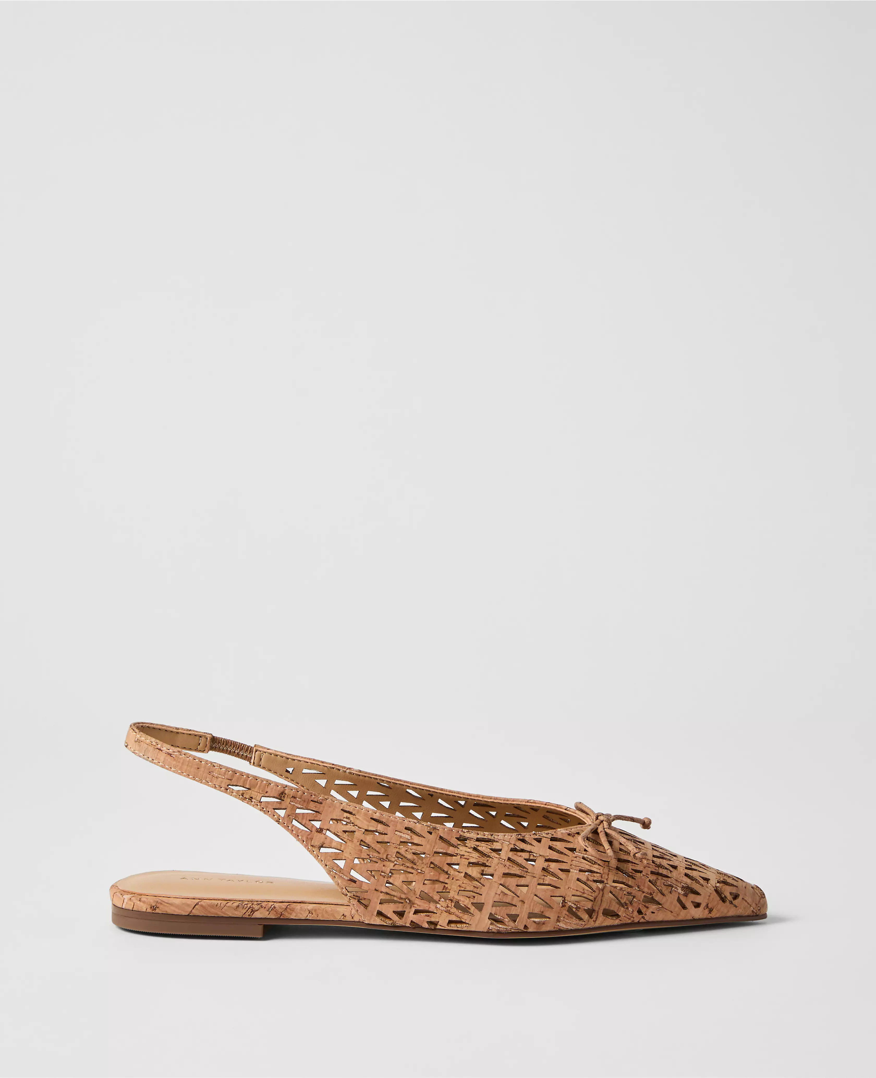 Perforated Cork Bow Slingback Flat | Ann Taylor
