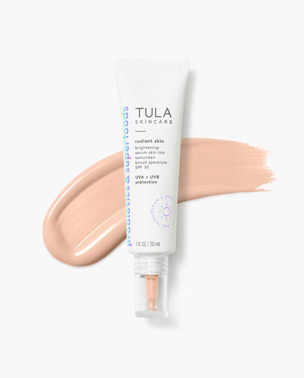 brightening serum skin tint sunscreen broad spectrum SPF 30 | Tula Skincare