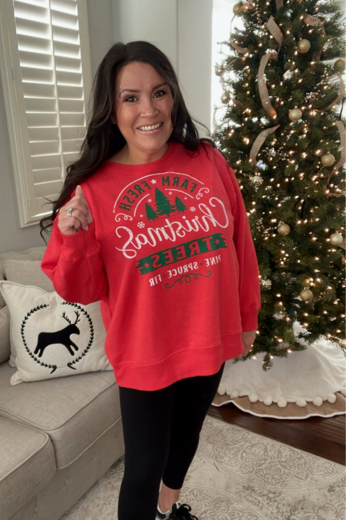 In my festive feels✨

These @walmart holiday graphics are an easy way to get into the holiday spirit without breaking the bank at only $10
A lot of sizes sold out online so also check your local store
I sized up to an XL for an oversized fit

Perfect for Christmas light watching, baking, lounging, kids holiday parties at school and just for fun 🎄✨🎅🏻


#walmart #walmartfashion #affordable 
#holidaystyle #christmastime #everyday
#christmas 

#LTKHoliday #LTKSeasonal #LTKFindsUnder50