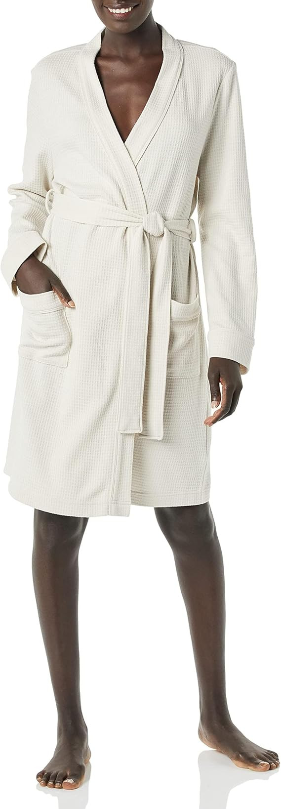 Amazon Essentials Women's Lightweight Waffle Mid-Length Robe (Available in Plus Size) | Amazon (US)