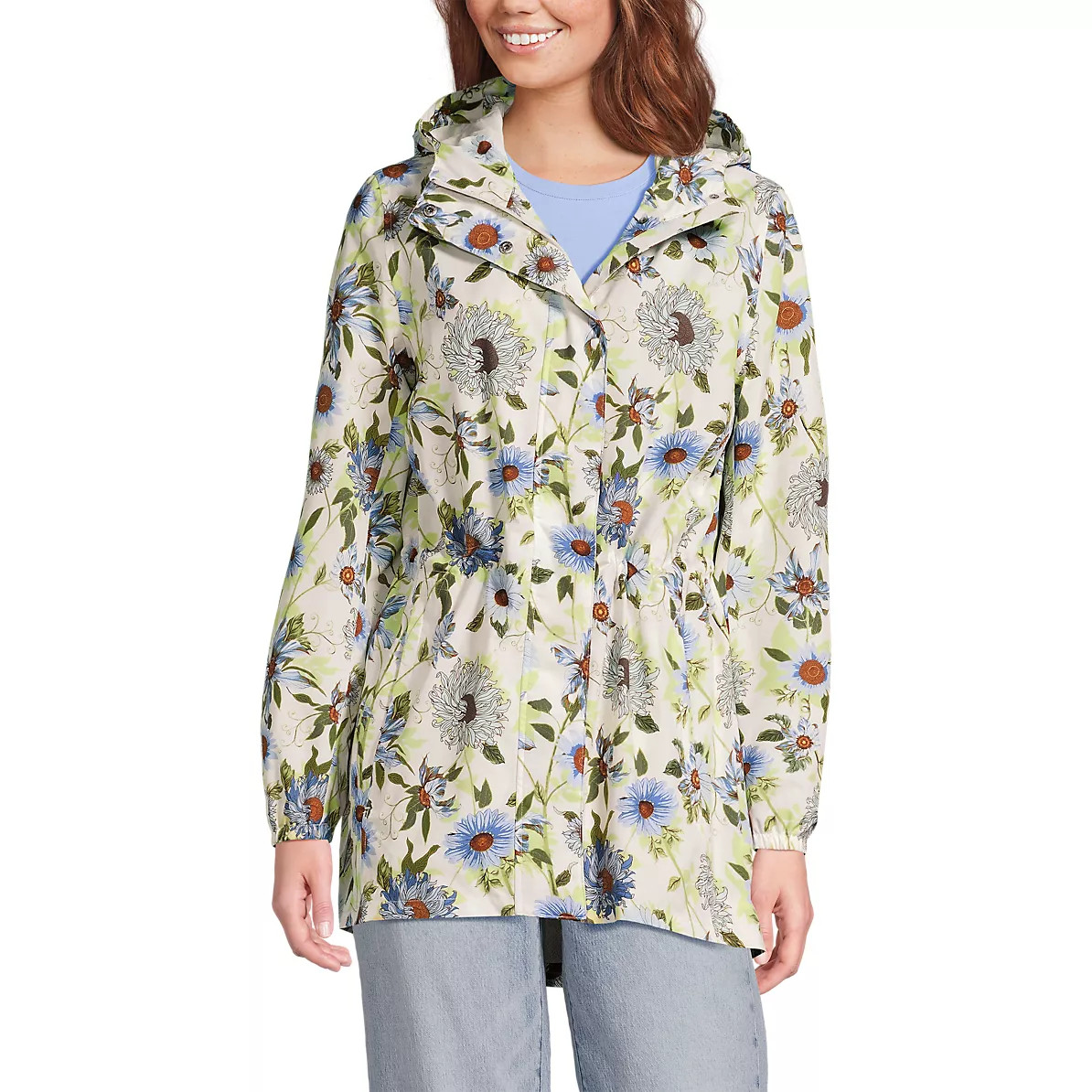 Women's Print Waterproof Hooded Packable Raincoat | Lands' End (US)