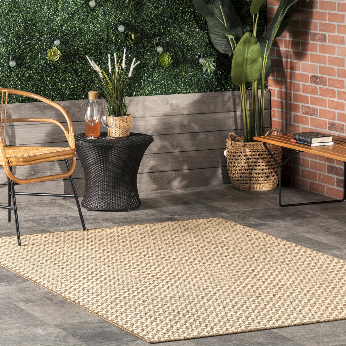 Malaya Herringbone Power Loom Indoor/Outdoor Rug | Wayfair North America