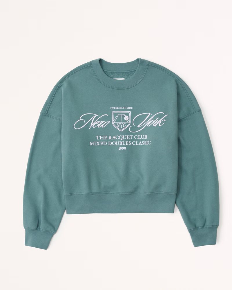 Abercrombie & Fitch Women's Vintage Tennis Sunday Crew in Green - Size L | Abercrombie & Fitch (US)