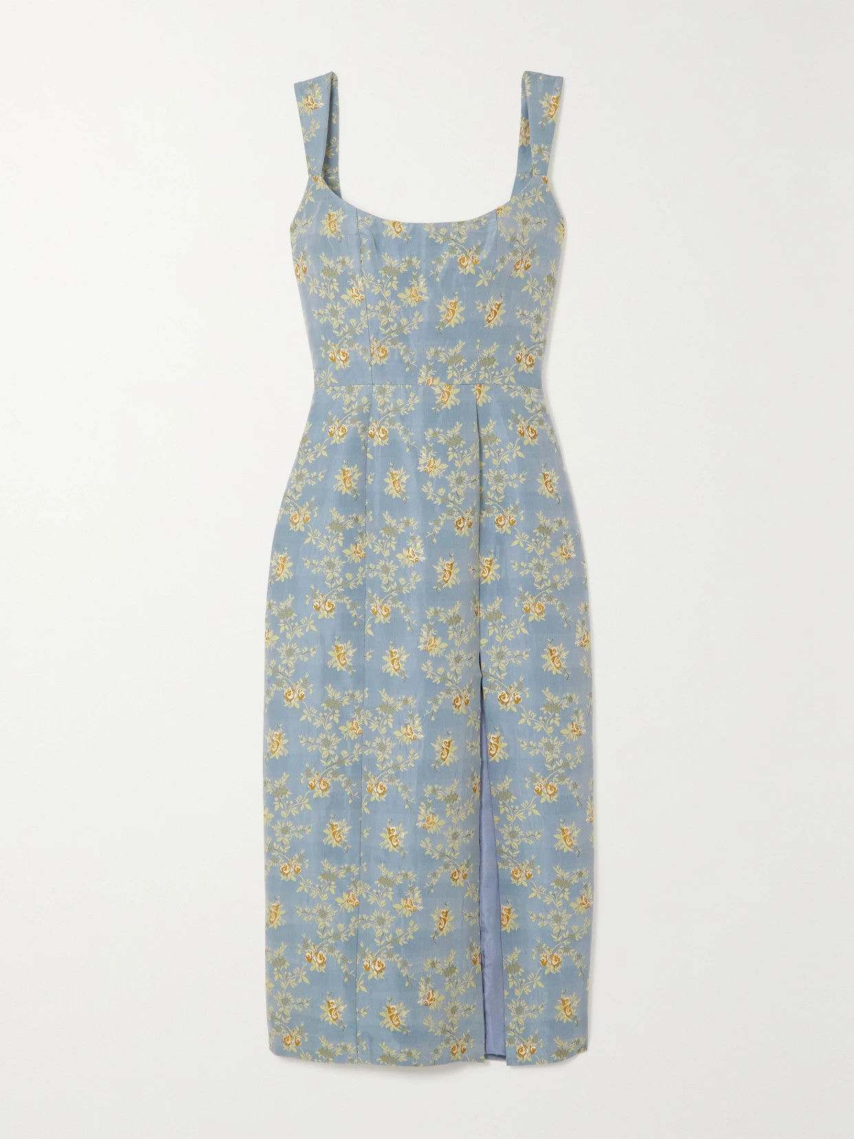 Markarian - Claudette Floral-brocade Midi Dress - Blue | NET-A-PORTER (US)