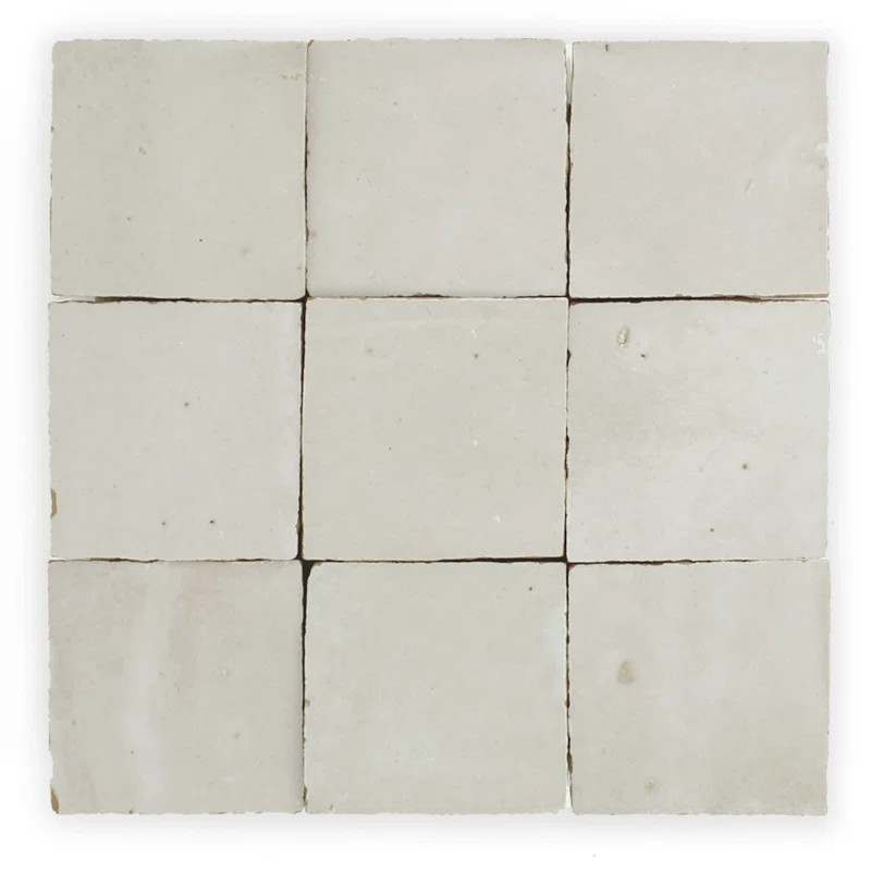 Moroccan Zellige 4" x 4" Ceramic Floor & Wall Tile | Wayfair North America