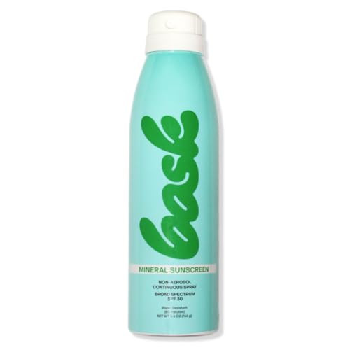 Bask Suncare SPF 30 Mineral Sunscreen Spray - Fragrance Free, Non-Aerosol, Reef Safe, Broad Spectrum UVA/UVB Protection, Dermatologist Recommended, Lightweight & Fast-Absorbing, 5.5 oz | Amazon (US)