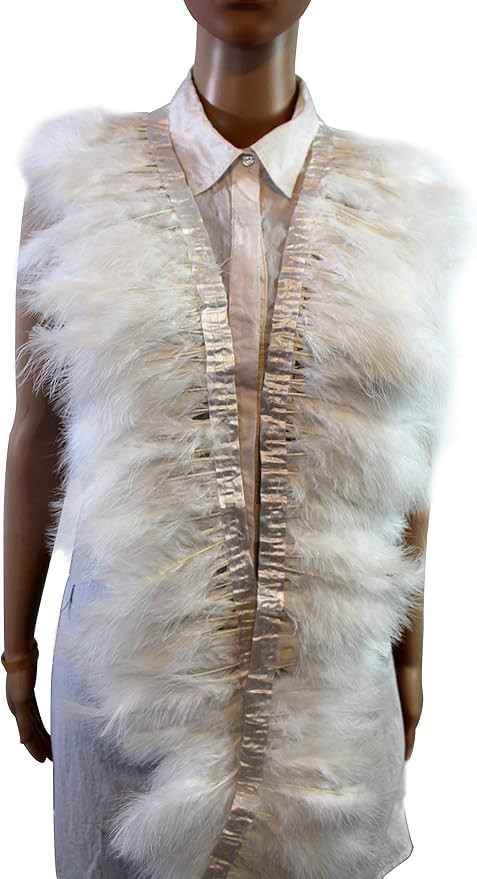 2 Yard Long, 6"-7" Height Marabou Turkey Fluff Feather Fringe Trim, Garment Accessories Feather D... | Amazon (US)