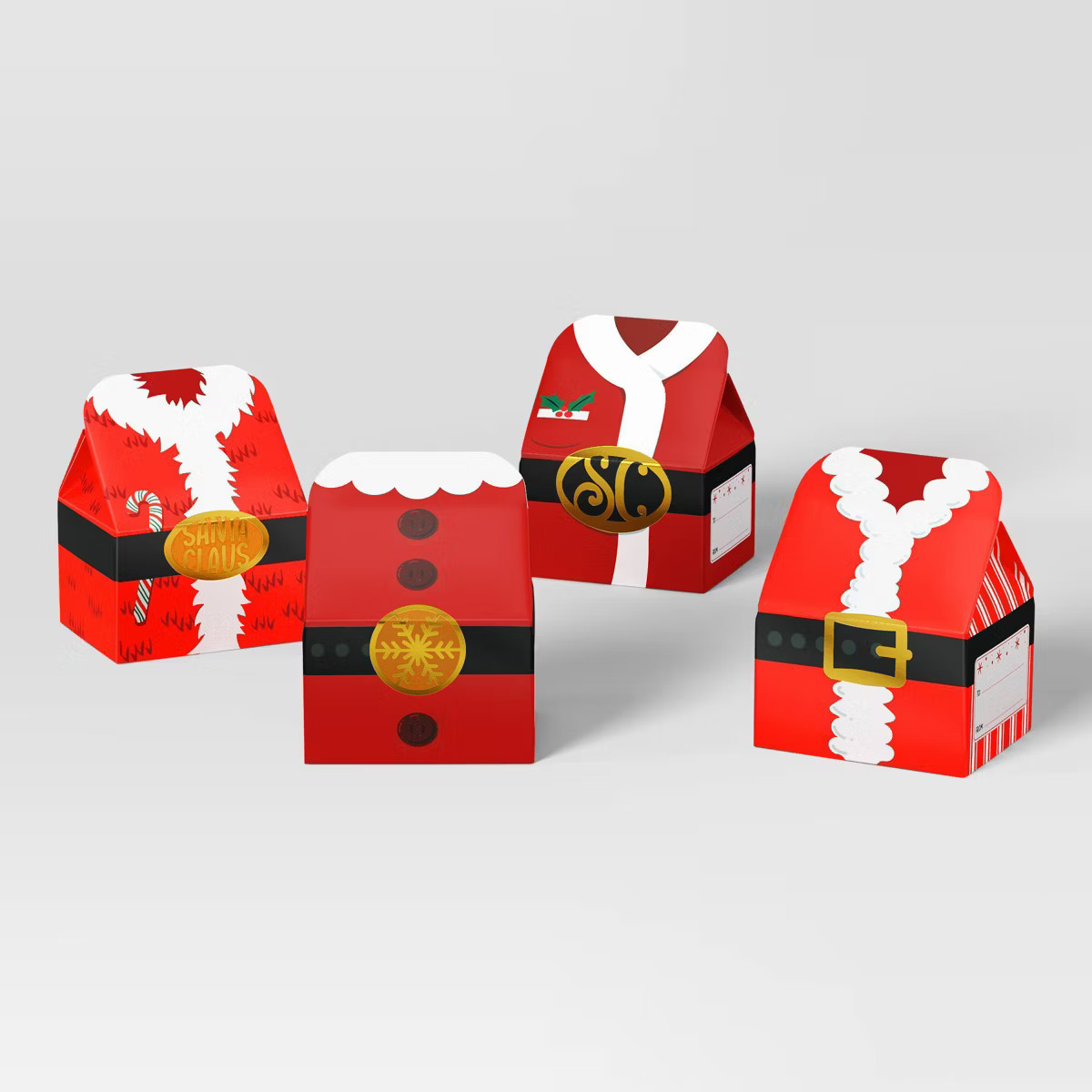 4ct Christmas Gift Boxes Santa Belt - Wondershop™ | Target