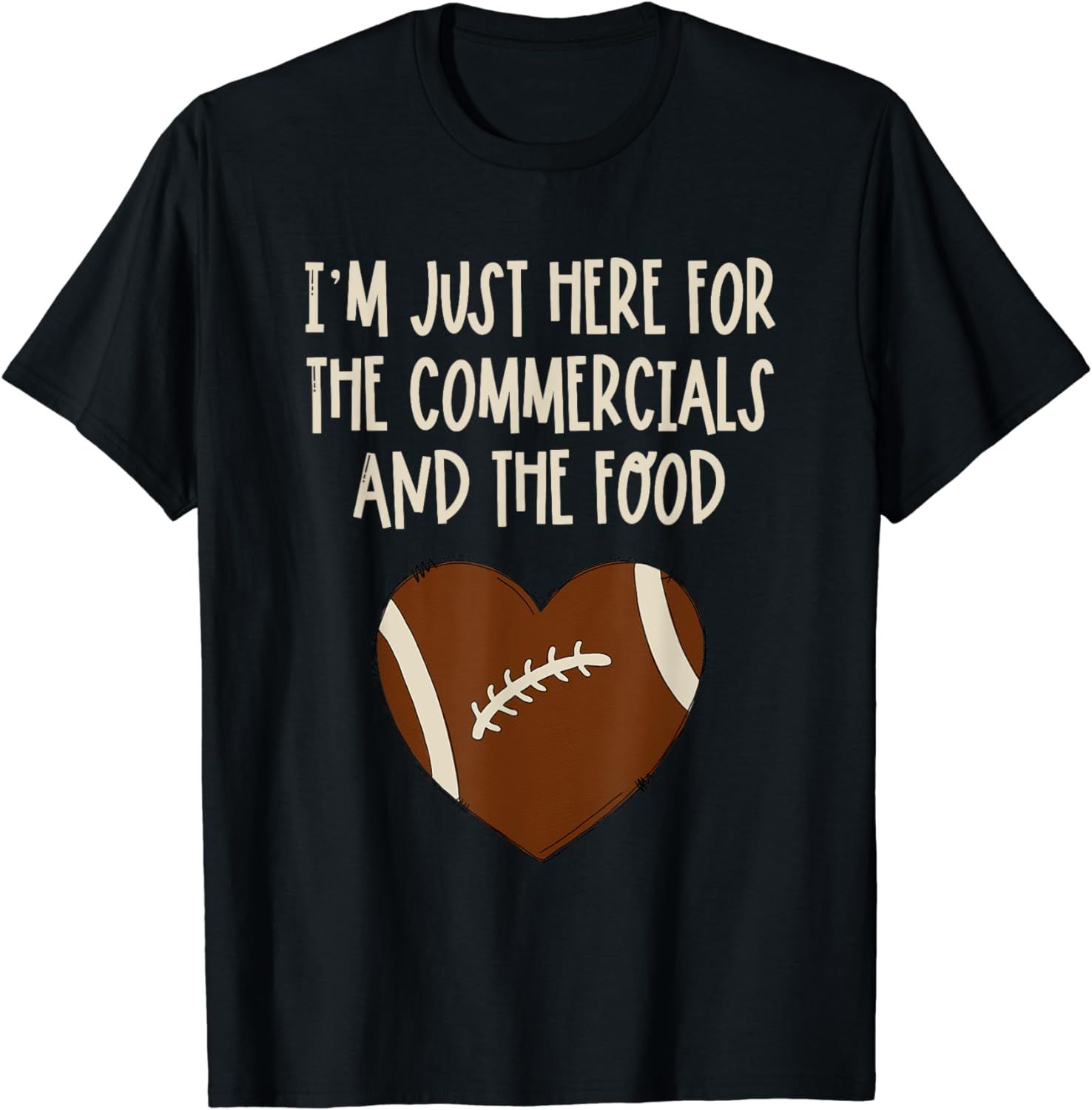 I'm Just Here For The Commercials And Food Girls Football T-Shirt | Amazon (US)