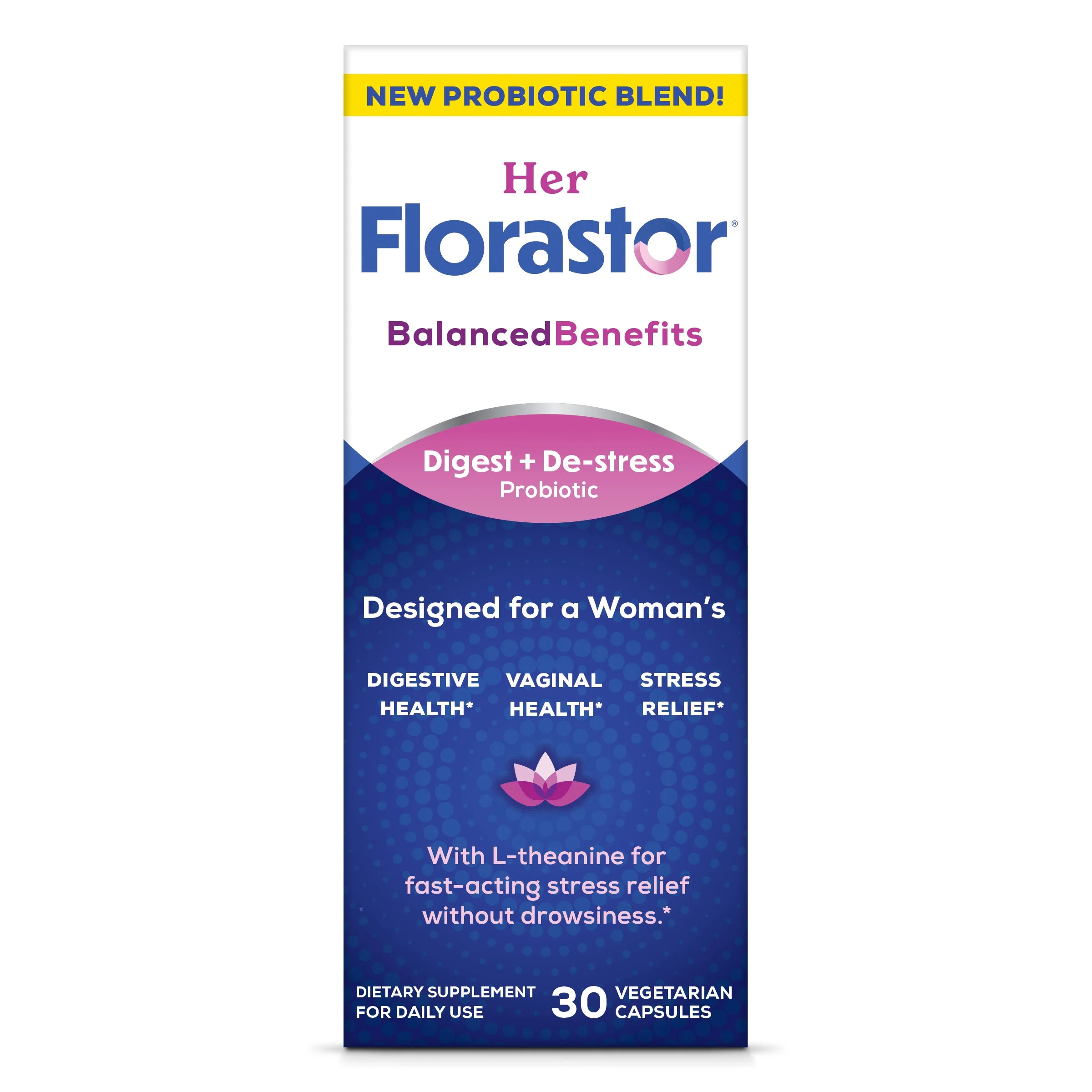 Florastor Her Digest and De-Stress Women's Probiotic and Stress Relief Supplement | Walmart (US)