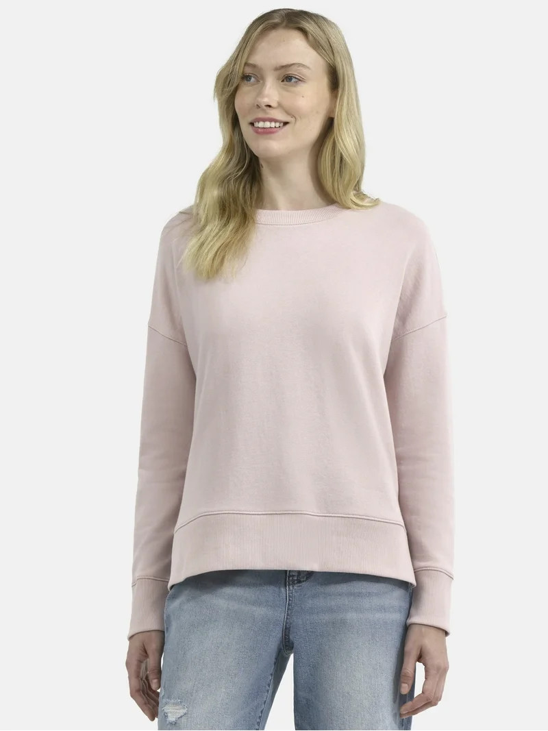 Time and Tru Women's and Women's Plus Crewneck Sweatshirt with Long Sleeves, XS-4X | Walmart (US)