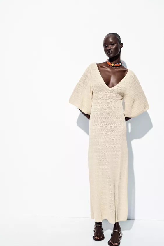 POINTELLE KNIT MAXI DRESS | Zara US
