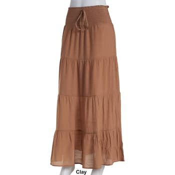 Juniors Love Tree Solid Gauze Smock Waist Tier Maxi Skirt - Boscov's | Boscov's Department Stores