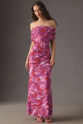 AFRM McCall Off-the-Shoulder Stretch Mesh Maxi Dress | Anthropologie (US)