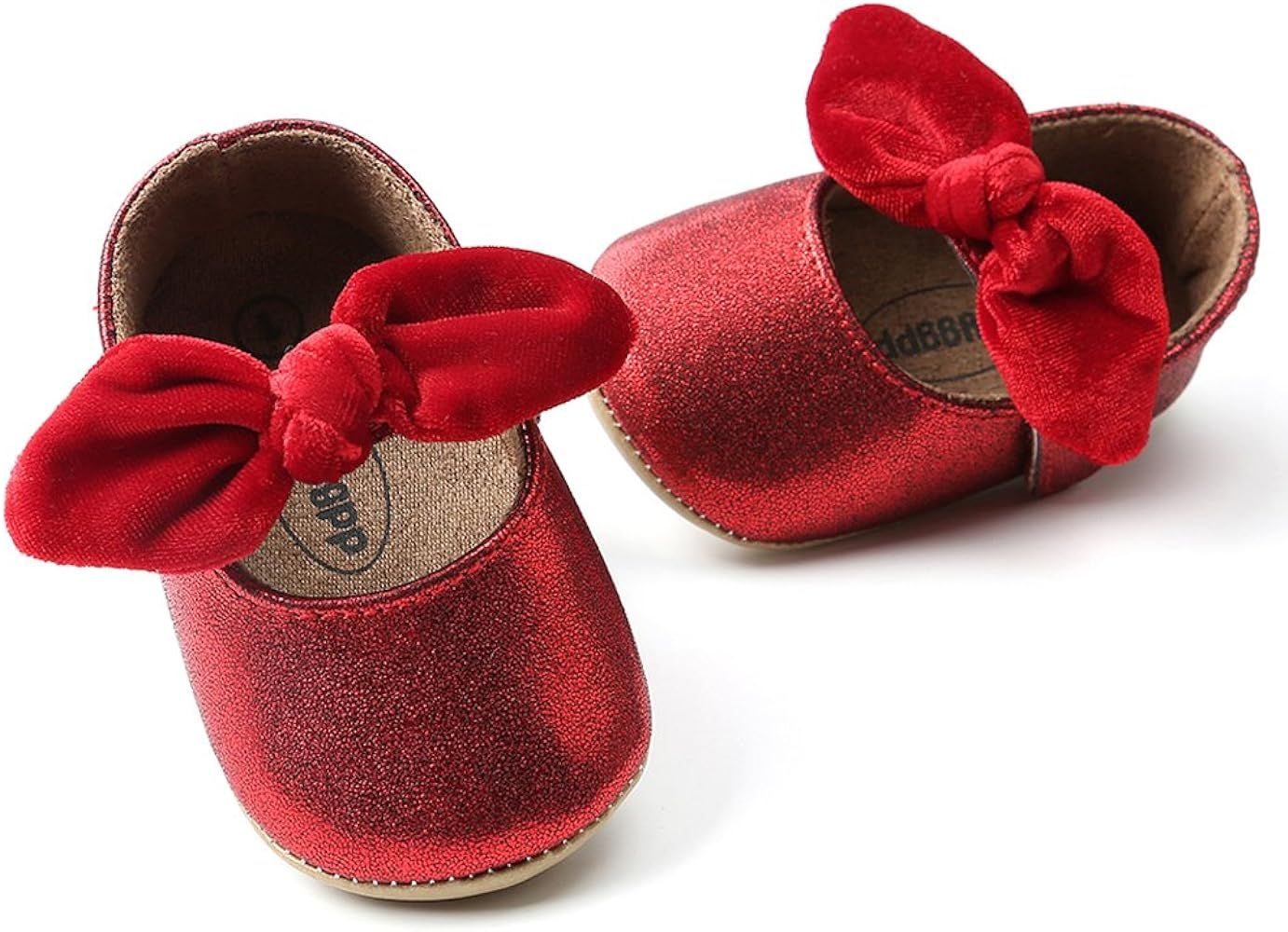 Antheron Baby Girls Mary Jane Flats with Bowknot Non-Slip Toddler First Walkers Princess Dress Sh... | Amazon (US)