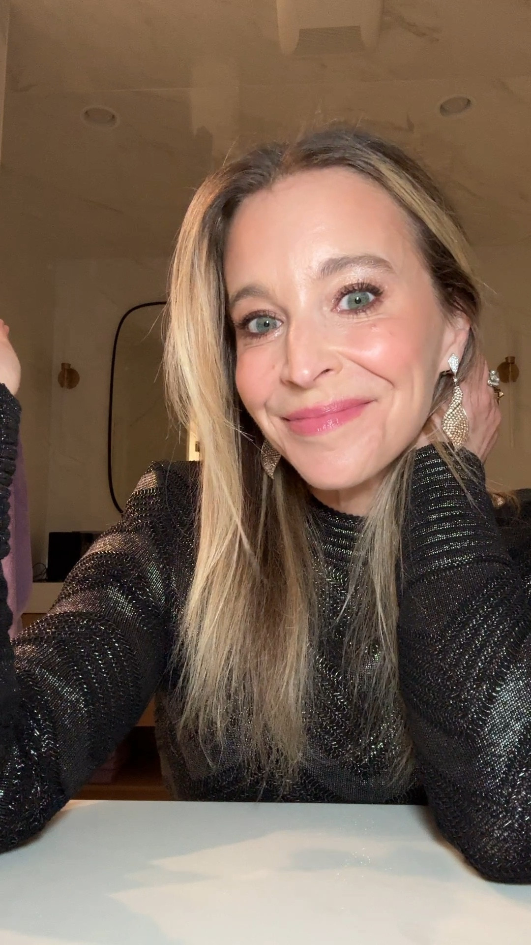 Go to makeup for glowy glam party looks. 

Highlighter 
Lip gloss
Party makeup 
Luminary
 Best foundation 
Nude lip gloss


#LTKVideo #LTKover40 #LTKbeauty