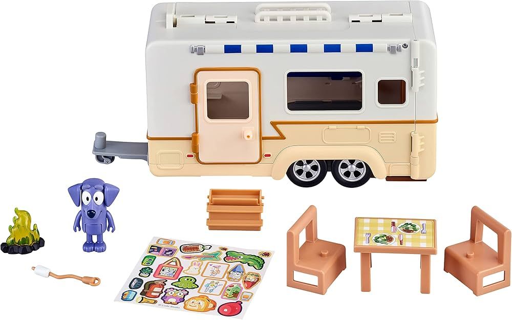 Bluey Caravan Adventure Playset, with 2.5" Jean Luc Figure | Amazon (US)