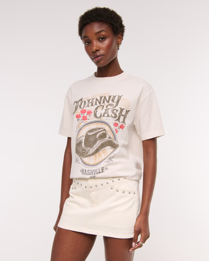 Oversized Johnny Cash Graphic Tee | Abercrombie & Fitch (US)