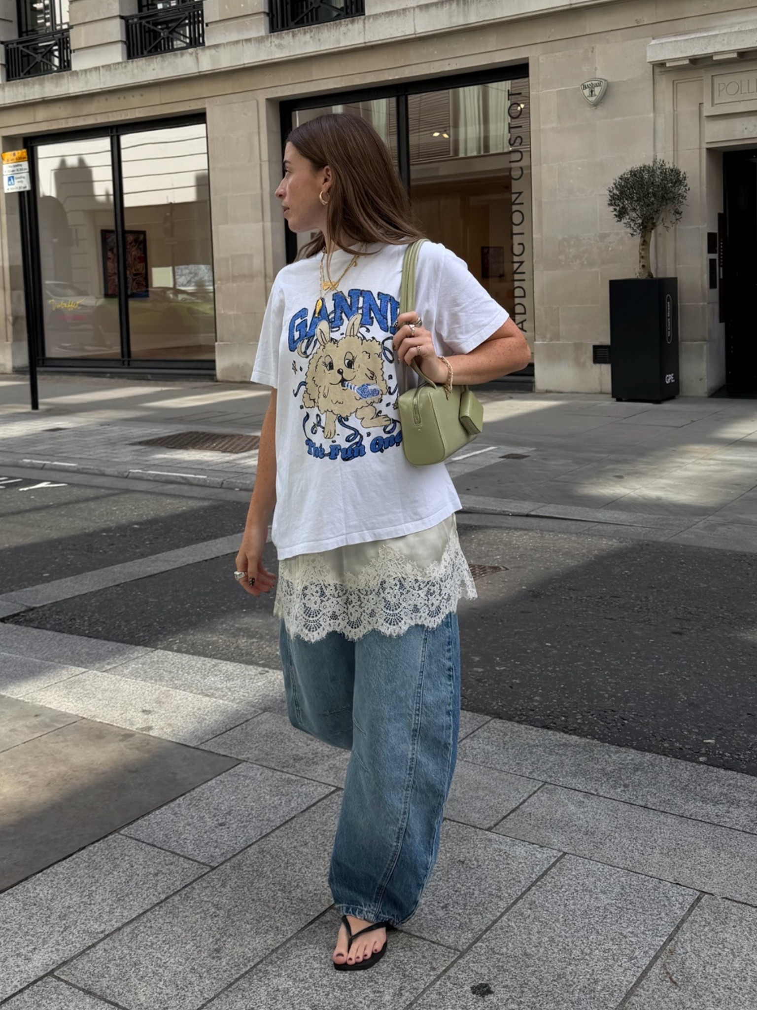 Graphic t shirt, satin skirt, lace skirt, free people jeans, barrel leg jeans, flip flops, Havaianas, summer outfit, jeans outfit, t shirt outfit

#LTKuk #LTKsummer #LTKeurope